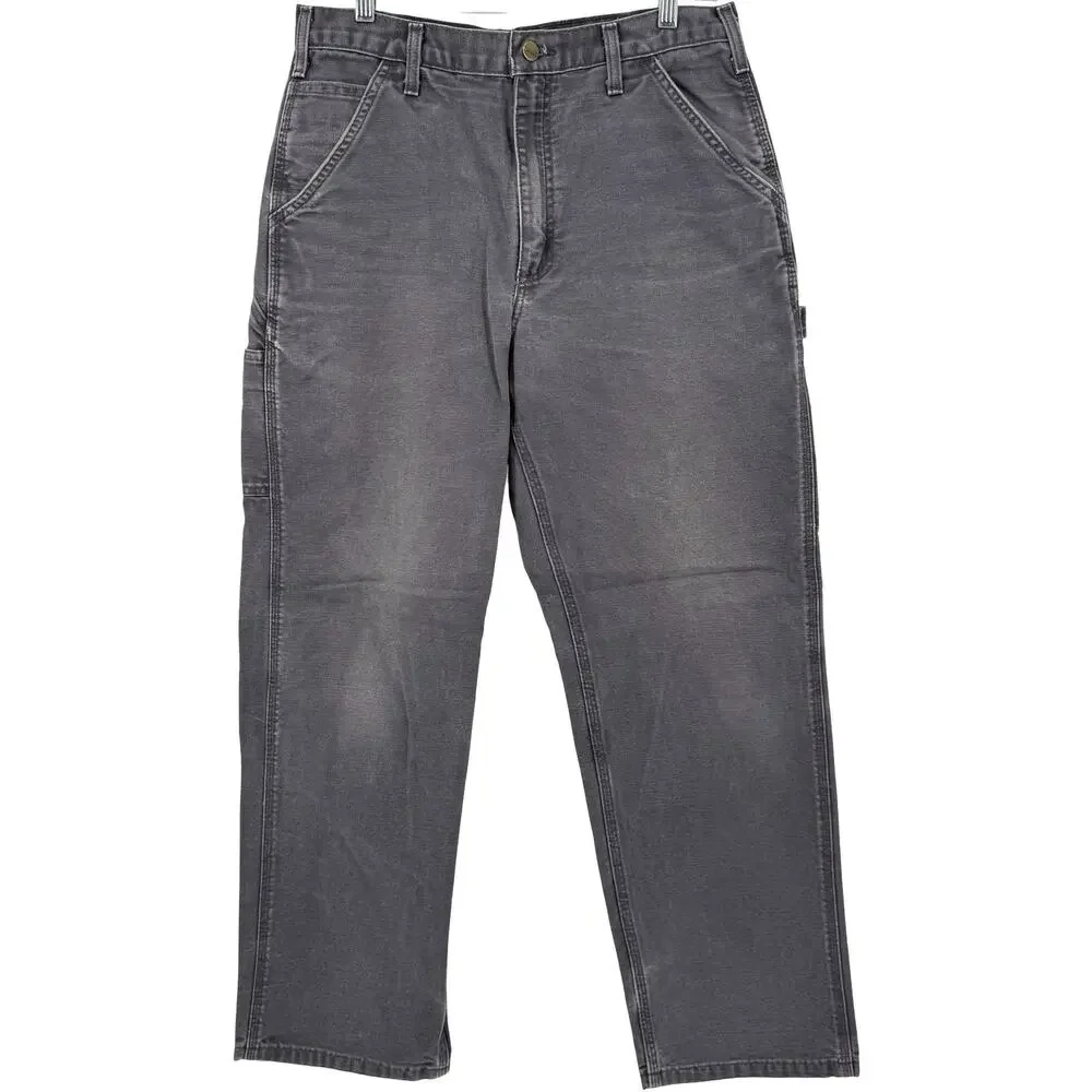 VTG y2k Men's Petrol Blue Grey Carhartt B11 Dungaree Fit Carpenter Pants 32x32